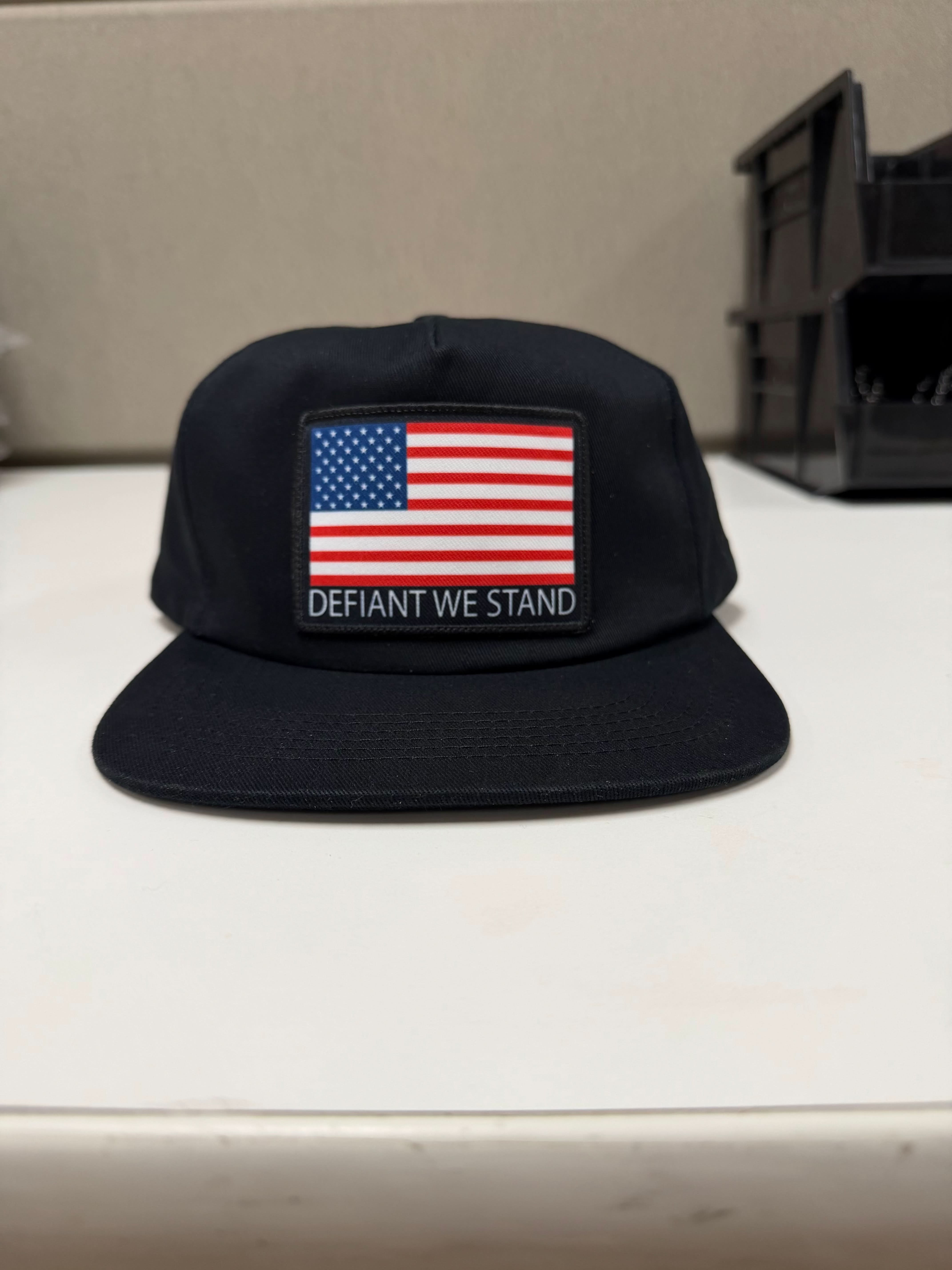 Defiant We Stand Flag Snapback Black Hat - We Defy The Norm