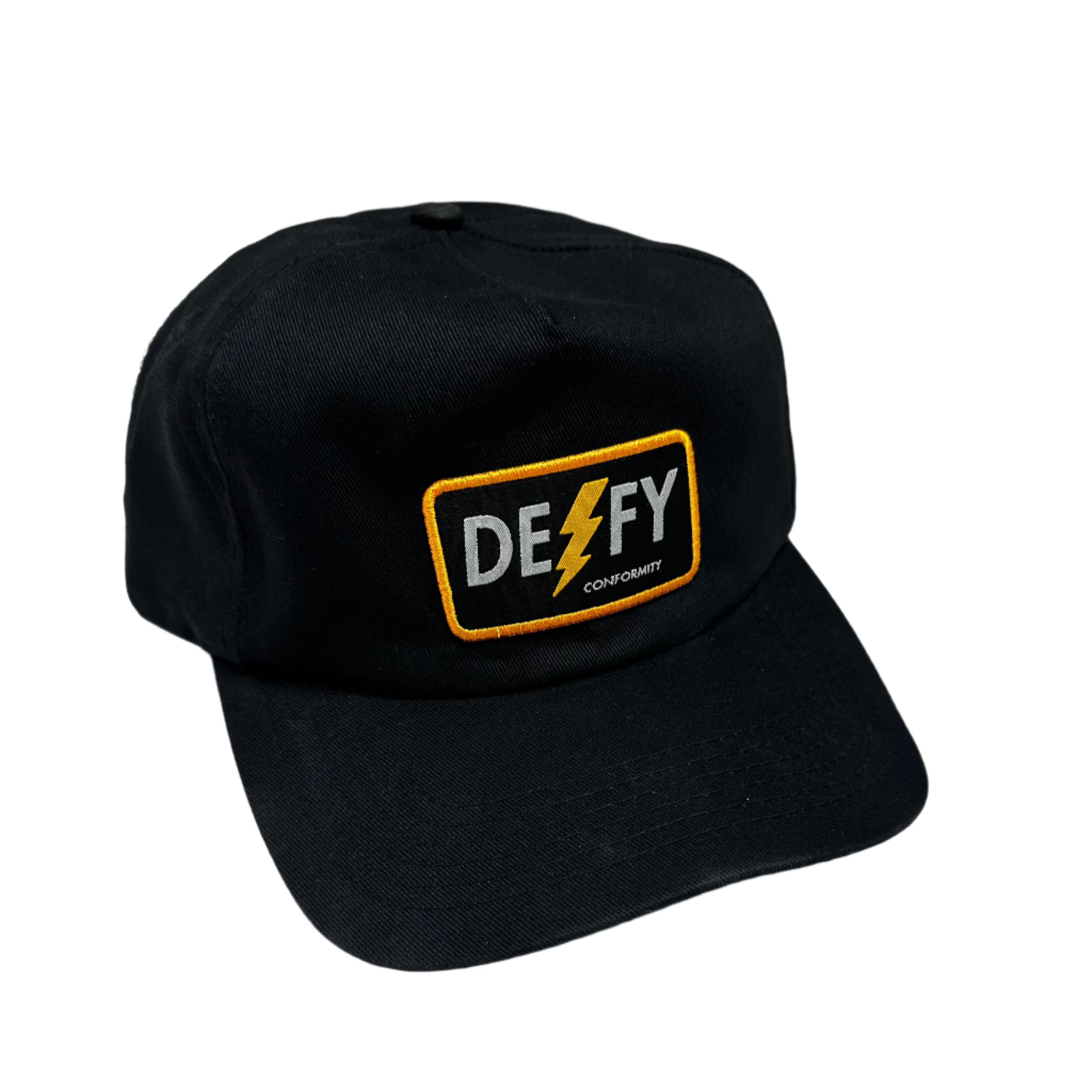 Defy Conformity Patch Snapback Hat - Black - We Defy The Norm